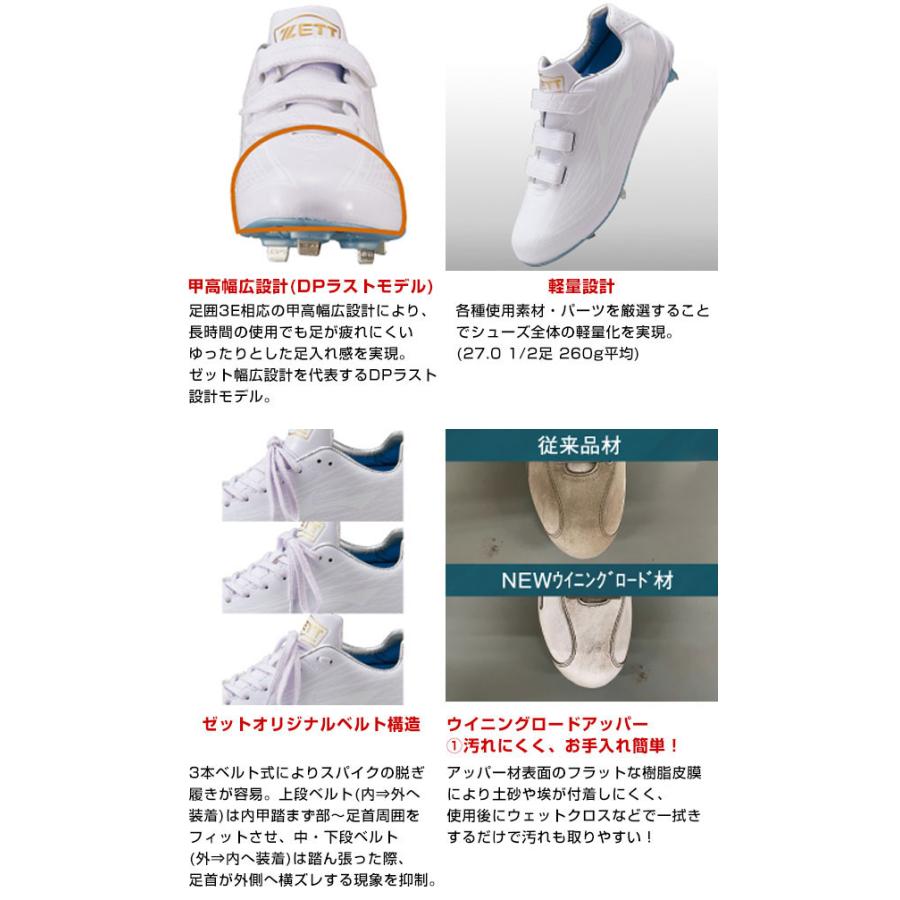 ゼット（ZETT） 交換無料 野球 スパイク 金具 ジュニア 大人 白