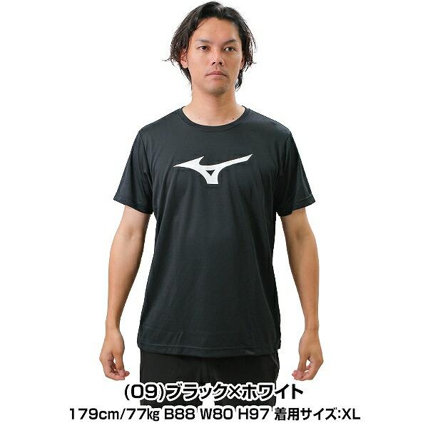 MIZUNO（ミズノ） Tシャツ メンズ 半袖 丸首 ビッグロゴ 吸汗速乾