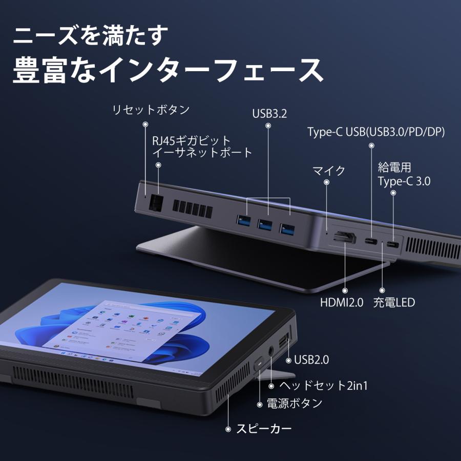 Skynew ディスプレイ付 ミニPC デスクトップPC 持ち運び 新品 軽量