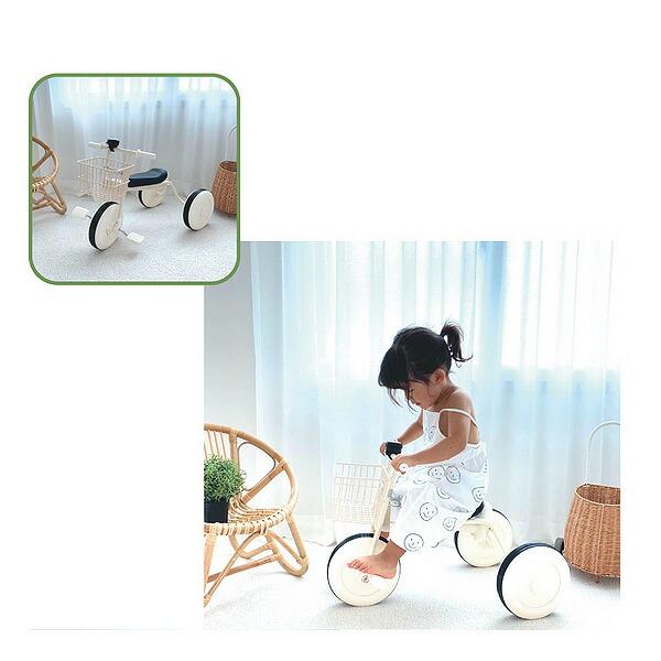 ziazizo 三輪車 ホワイトバスケット付き 2in1 トライク アシスト付き