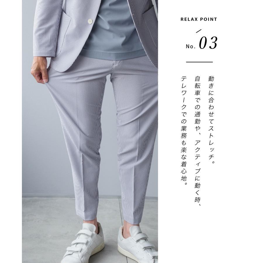 AWC セットアップ メンズ シアサッカー スーツ 夏 ブランド カジュアル