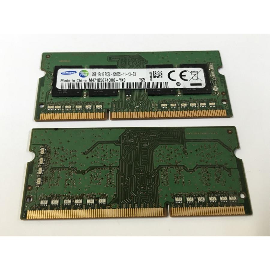 中古】ノート用メモリ SAMSUNG PC3L-12800S DDR3L 1600 1R×16 2GB 2枚