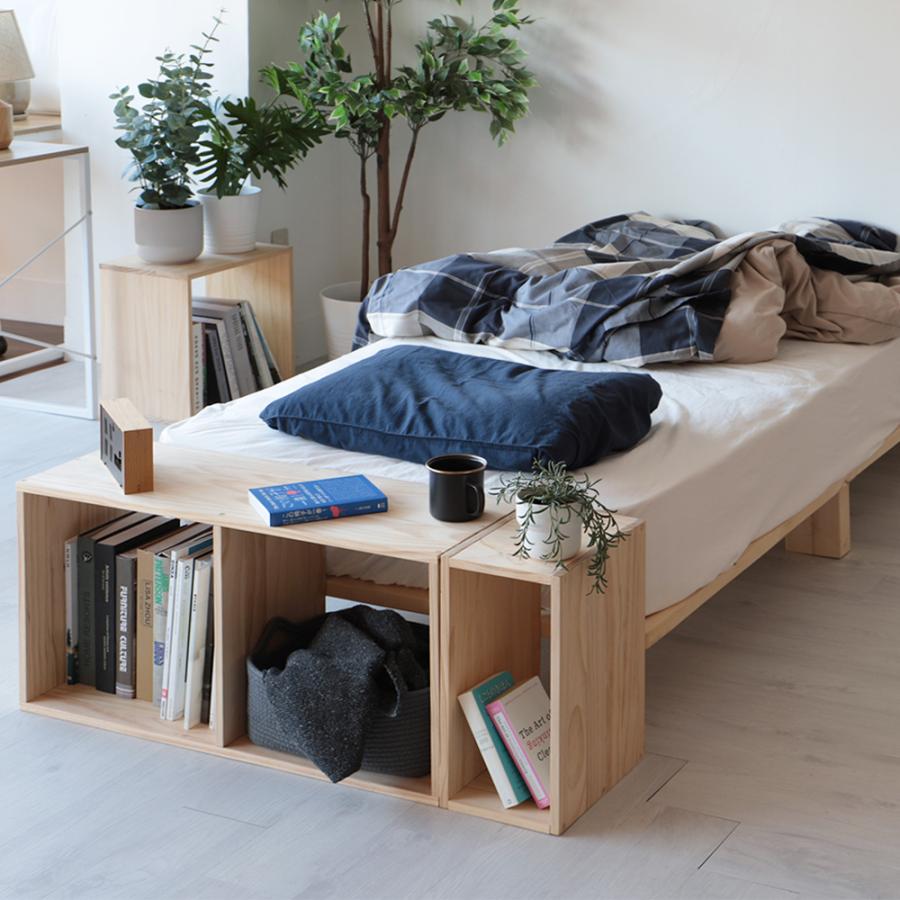 DEWEL すのこベッド ダブル ベッドフレーム D すのこ 無垢材 パイン