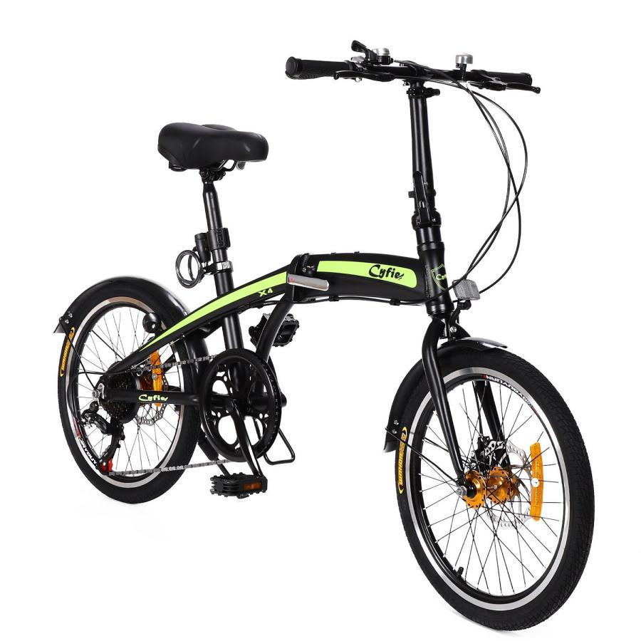 折りたたみ自転車 20インチ 自転車 シマノ7段変速 52Tギア ベル