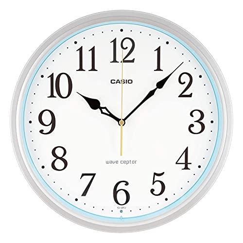 CASIO カシオ 掛け時計 電波 シルバー 直径30.5cm アナログ 夜間秒針