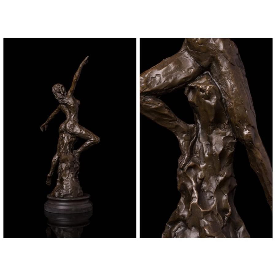 ブロンズ像 飛びそうな裸の少女 名品 インテリア家具 置物 彫刻 銅像