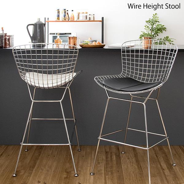 名作を再現 ワイヤー ハイスツール カウンターチェアー レザー