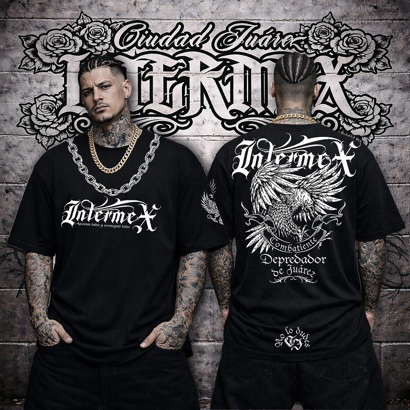 半袖 Tシャツ 服 INTERMEX (インターメックス) 鷲 鷹 itm-059 黒 白