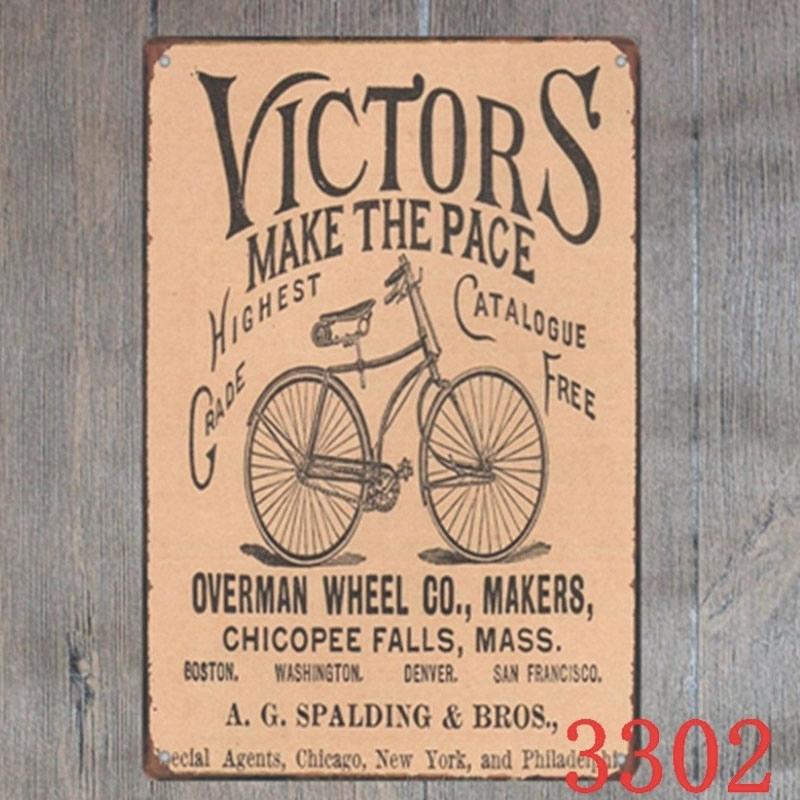 自転車柄 ブリキサイン 自転車 ブリキ看板 自転車モチーフ ブリキ