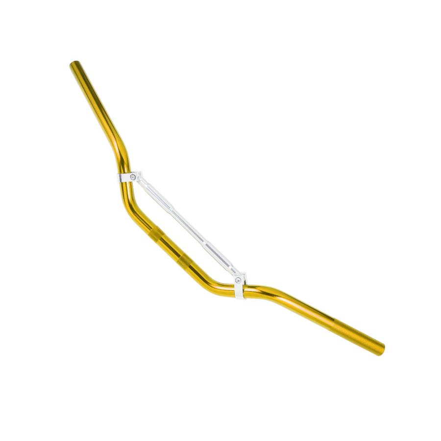 汎用 ブレース付アルミバーハンドル ゴールド バイクパーツセンター