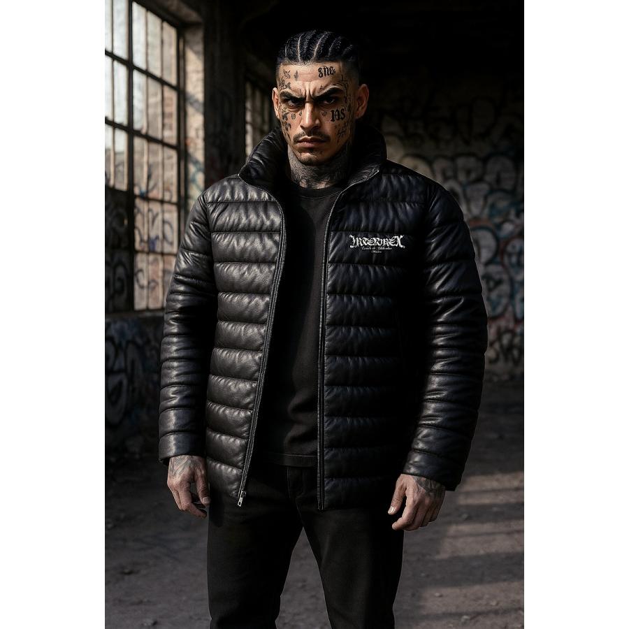 レザー調 中綿ジャケット メンズ ファッション オラオラ系 INTERMEX