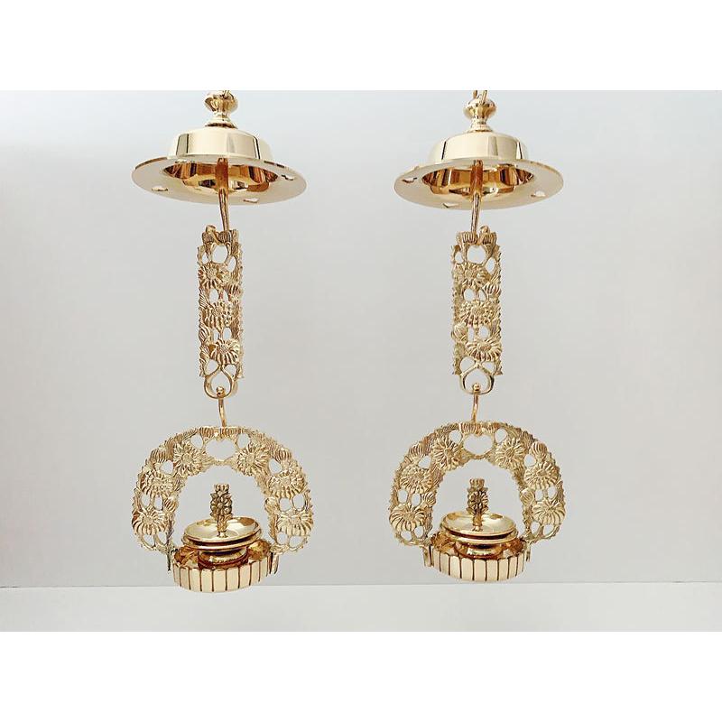 輪灯 仏具 盛菊輪灯 3.0寸 1対 浄土真宗本願寺派 西 : 仏壇職人 関工作