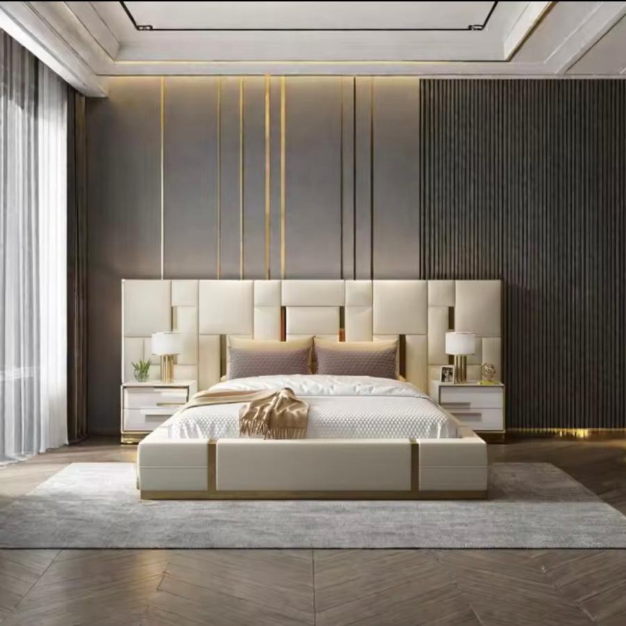 DXラグジュアリーベッド キングサイズ ソフトレザー デザイナーズ家具