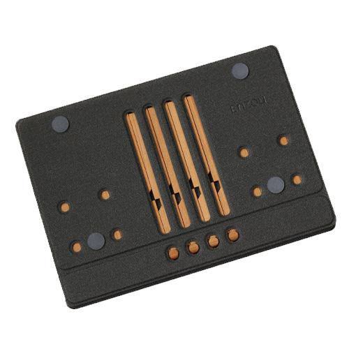 演造 組格子 ブラック 木製ノートパソコンスタンド・タブレット