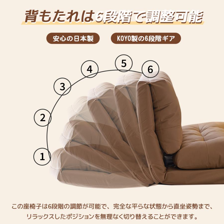 BTM ソファベッド ソファ 二人掛け PUレザー 座椅子 折り畳み 2WAY 6