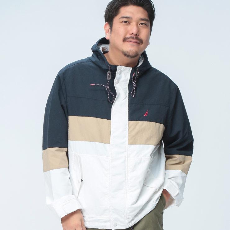 NAUTICA（ノーティカ） ナイロンジャケット メンズ 大きいサイズ 切替