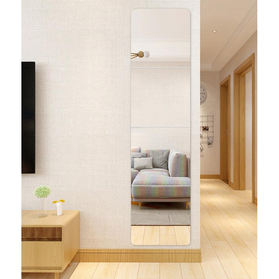 ミルオ君の鏡工房 全身鏡 貼る 姿見 貼るタイプ 壁掛け 貼る鏡 全身