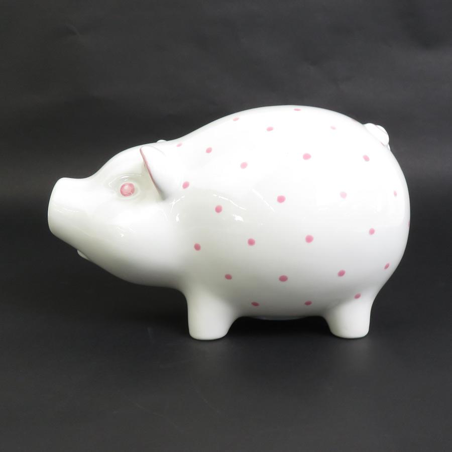 TIFFANY&Co.（ティファニー） 貯金箱 ブタ/陶器 ホワイト×ピンク