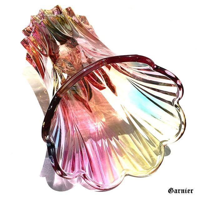 花瓶 フラワーベース ガラス クリスタル カラフル 虹色 オシャレ 高さ