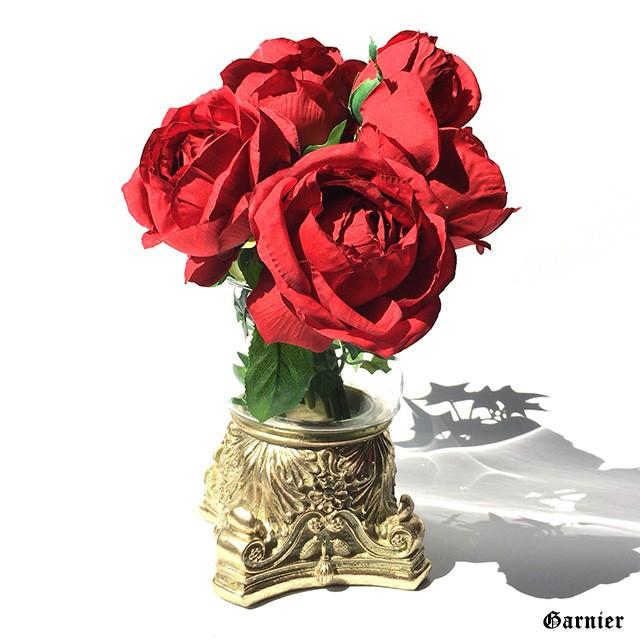 アンティーク ガラスホルダー 花瓶 小物入れ シャンパンゴールド