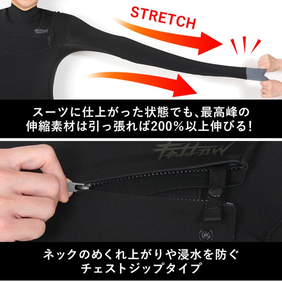 FELLOW ウェットスーツ シーガル 3mm メンズ チェストジップ