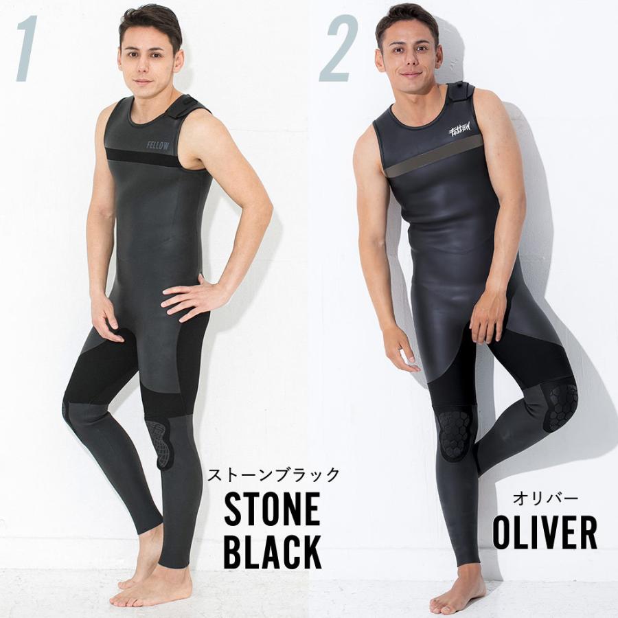 FELLOW ウェットスーツ ロングジョン 3mm メンズ ノンジップ 肩