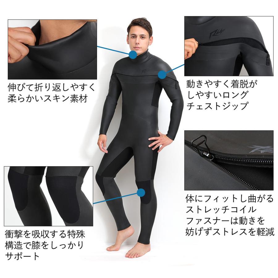 RSS SURF セミドライ ウェットスーツ メンズ 5×3mm ロングチェスト