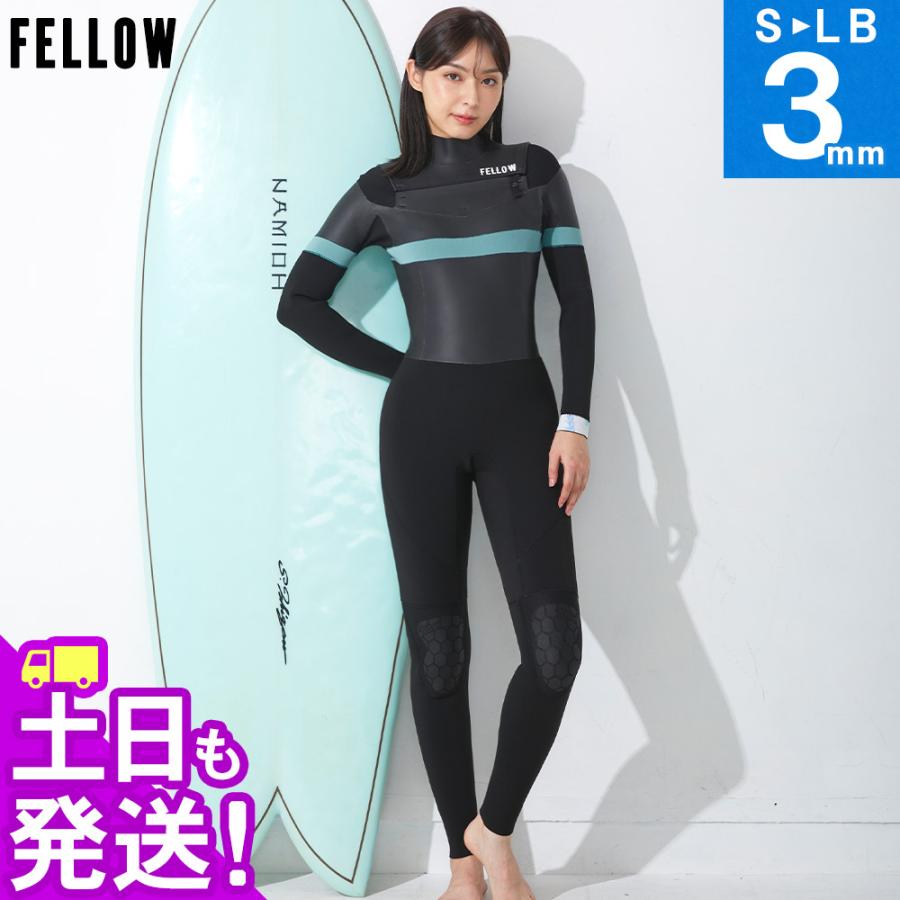 FELLOW ウェットスーツ フルスーツ レディース チェストジップ 3mm