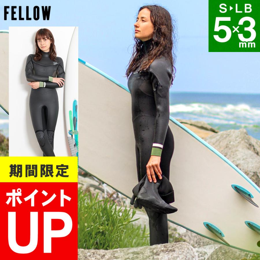 FELLOW セミドライ ウェットスーツ レディース 5×3mm ロングチェスト