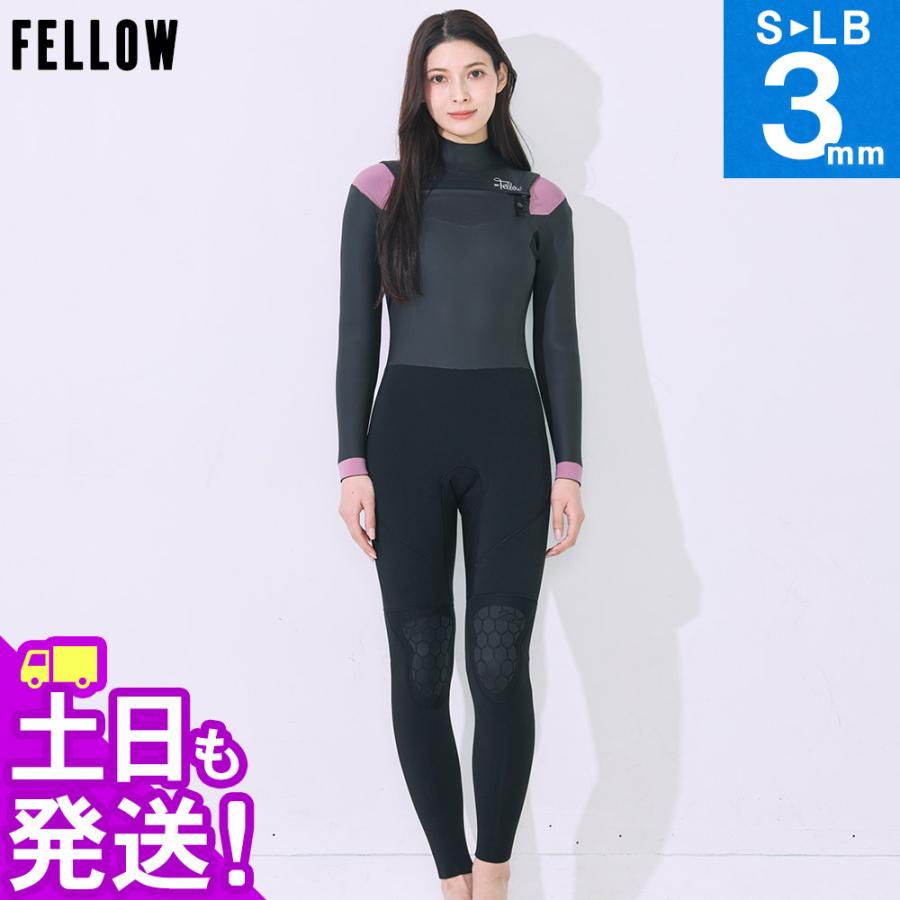 FELLOW ウェットスーツ フルスーツ レディース チェストジップ 3mm