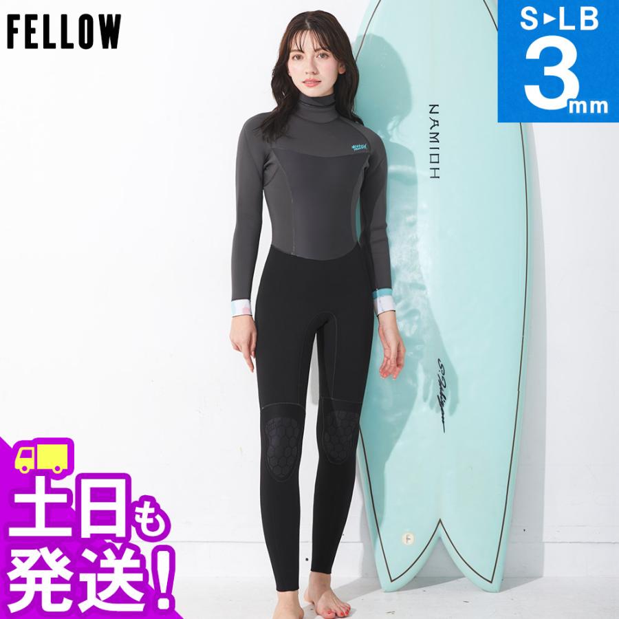 FELLOW ウェットスーツ レディース バックジップ フルスーツ 3mm