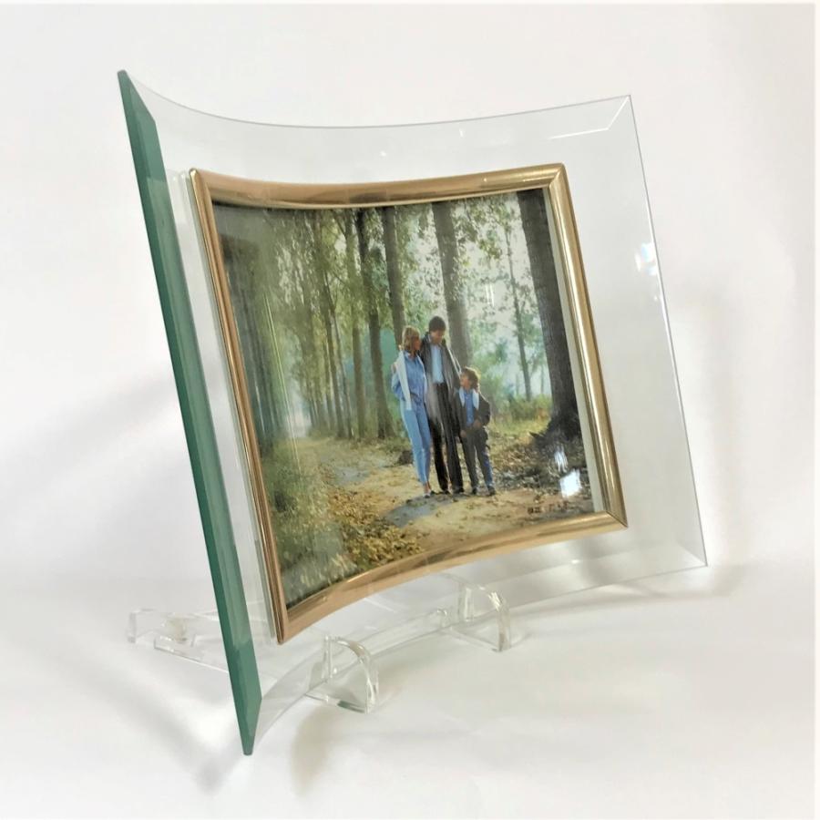 互陽 ガラス製 フォトフレーム ガラスフレーム 2L 横 透明 クリア 卓上