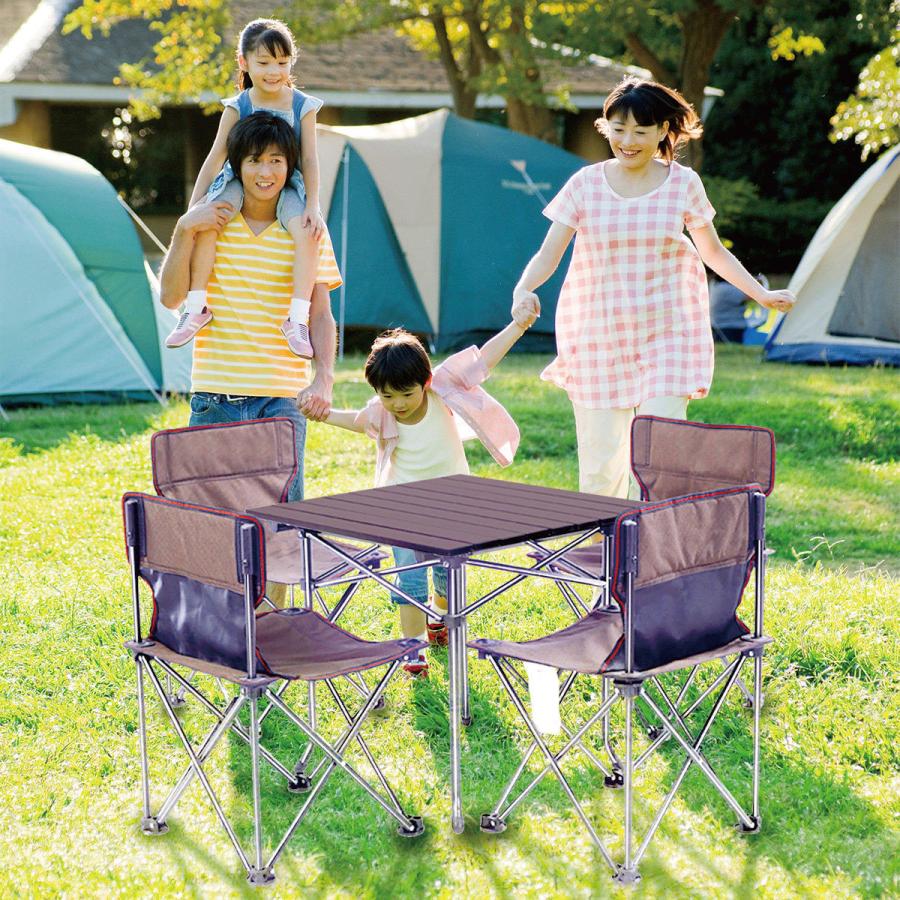 アウトドア テーブル セット レジャーテーブル 5点セット 折りたたみ