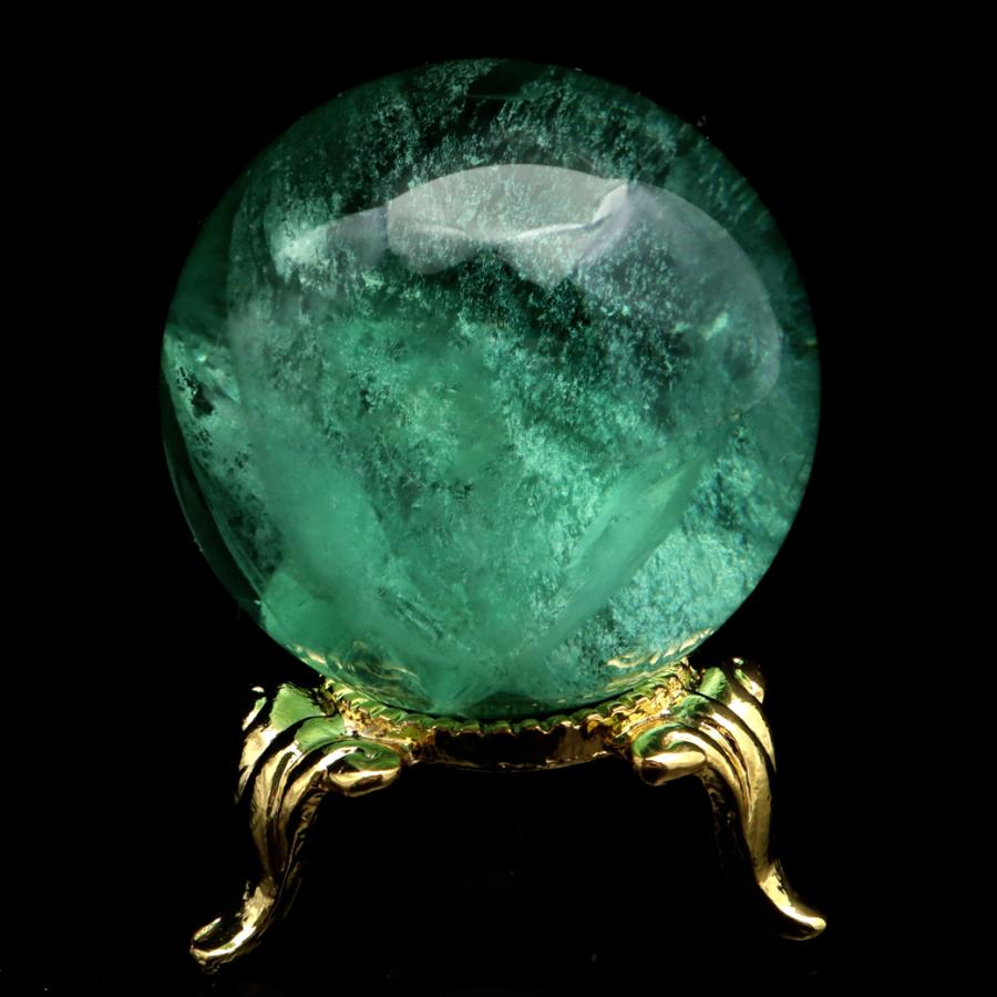 GOLD STONE グリーン フローライト AAA 丸玉 直径 約36.4mm スフィア