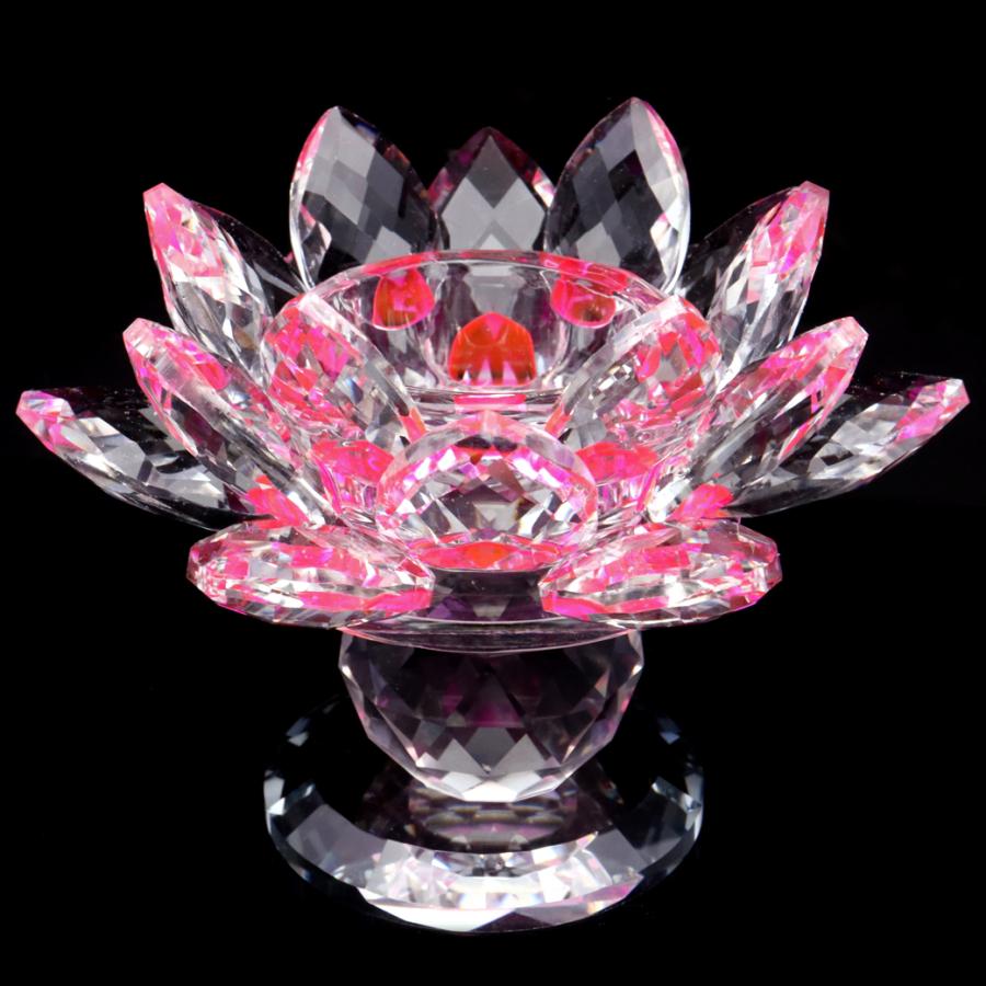 GOLD STONE 蓮の花 置物 size大 クリスタルガラス サンキャッチャー