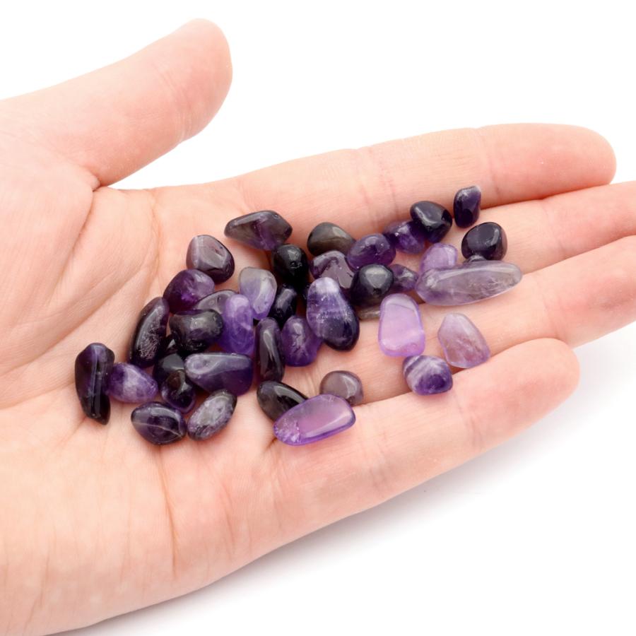 GOLD STONE アメジスト さざれ石 丸タイプ サイズ小 AAA 濃紫 100g 紫