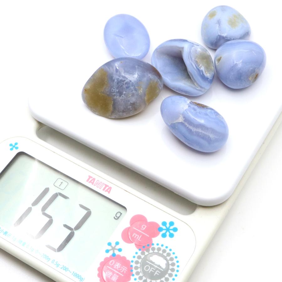 GOLD STONE ブルーレースアゲート タンブル 150g 空色 縞瑪瑙 天然石