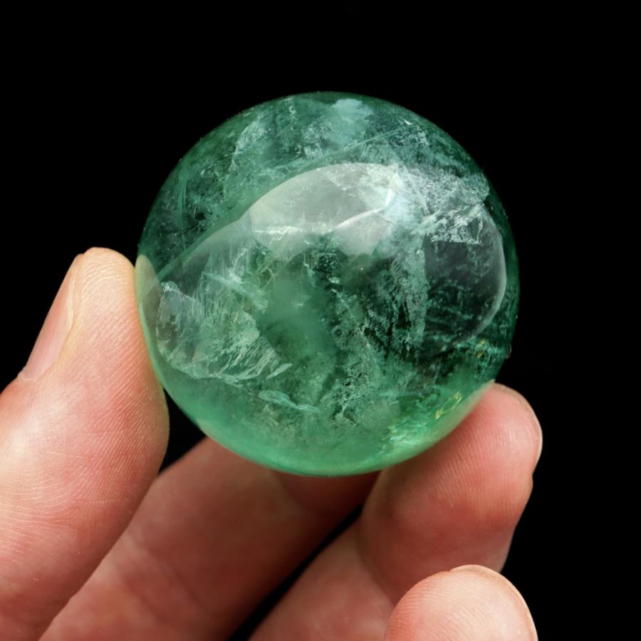 GOLD STONE グリーン フローライト AAA 丸玉 直径 約36.4mm スフィア