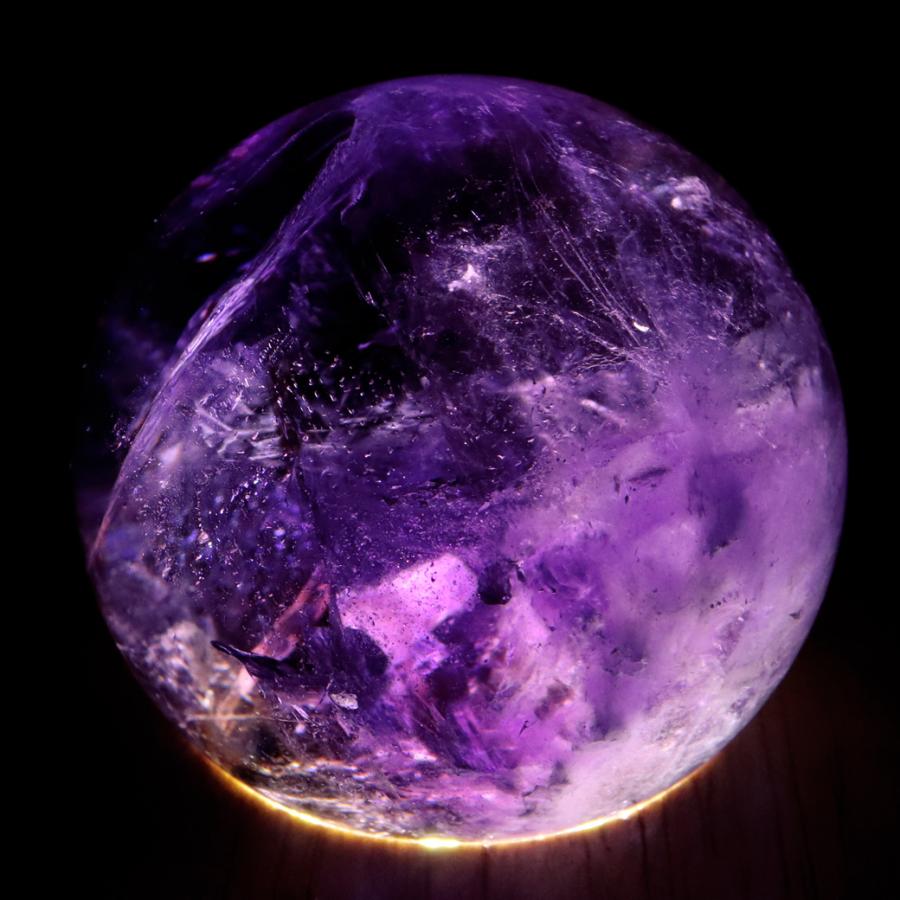 GOLD STONE アメジスト 紫水晶 丸玉 ブラジル バイーア州産 直径約46mm