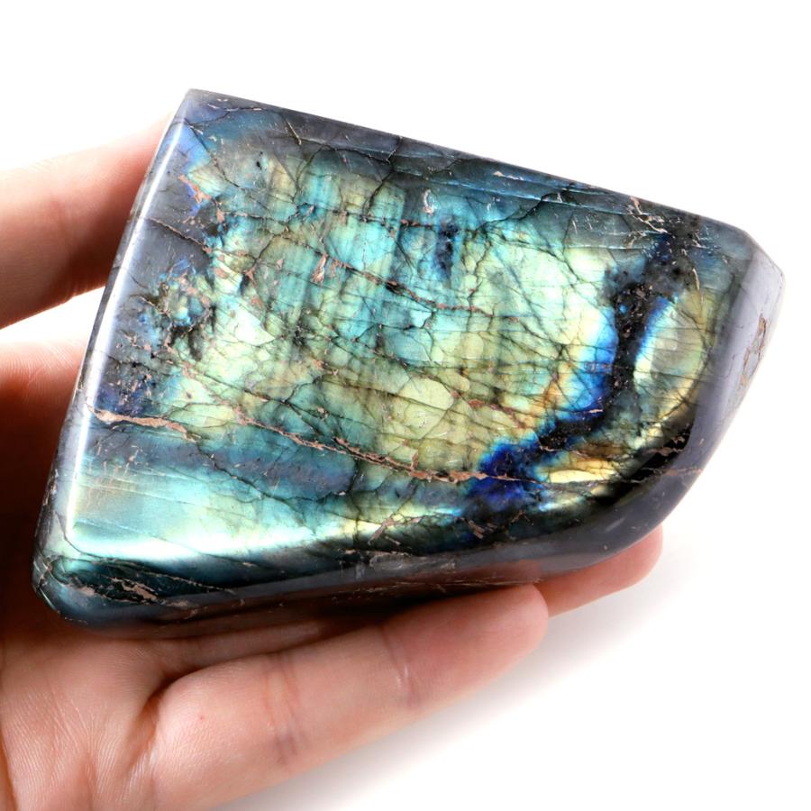 GOLD STONE ラブラドライト 原石 鉱物 490g 1点もの シラー 天然石