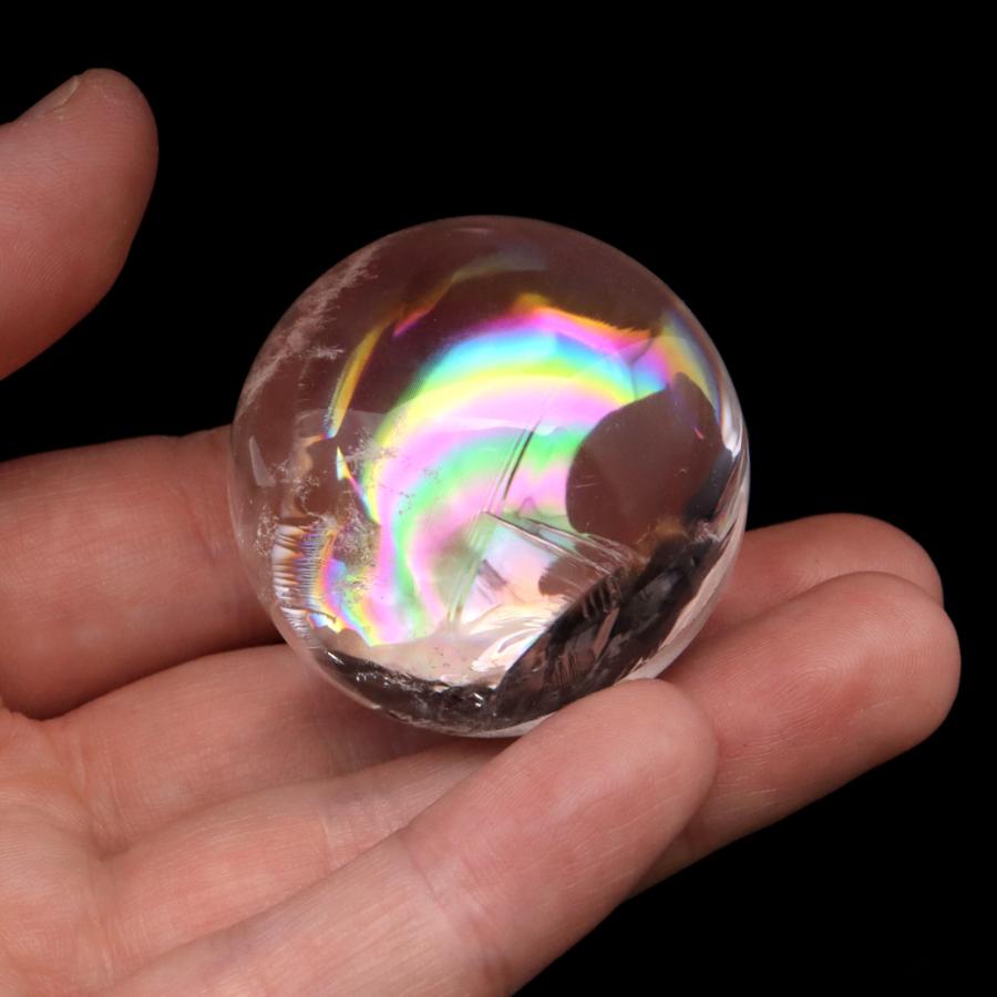 GOLD STONE アイリスクォーツ 丸玉 水晶 虹入り AAA 天然 直径約40mm