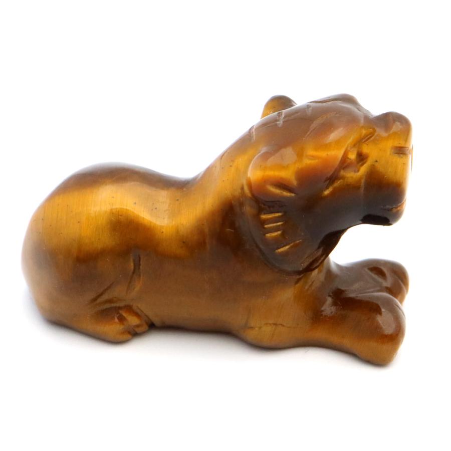 GOLD STONE タイガーアイ 虎 置物 彫刻 ミニサイズ 虎眼石 風水 干支