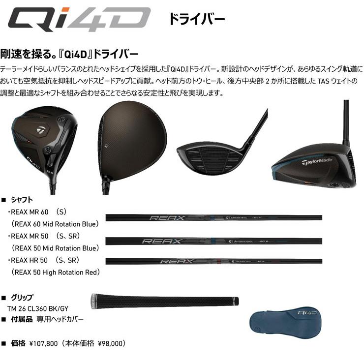 TaylorMade（テーラーメイド） Qi4D ドライバー REAX MR50 シャフト