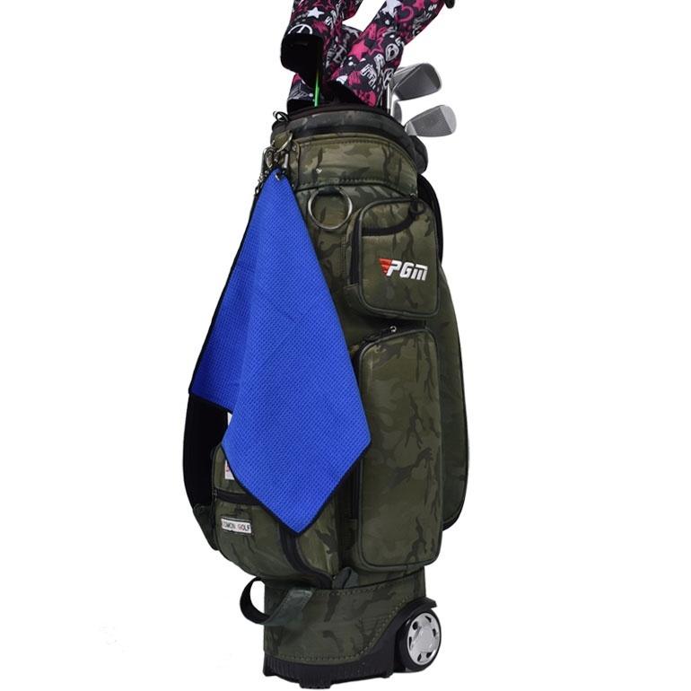 ゴルフ ゴルフ小物 ゴルフタオル カラビナ付き ワッフル素材 ボール