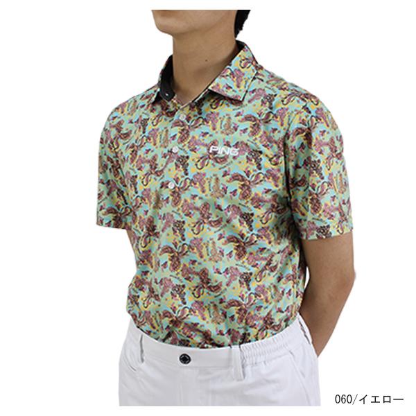 PING（ピン） セール メンズ 総柄プリント半袖カノコポロシャツ 621