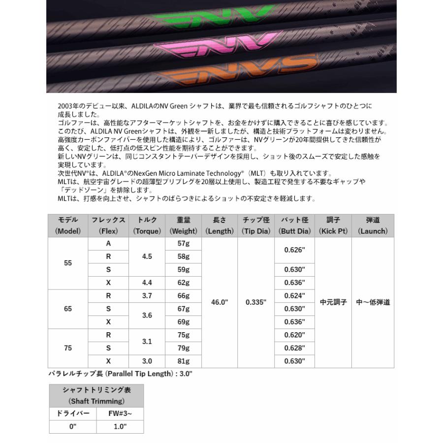 ALDILA（アルディラ） シャフト ドライバー用 NV (2023年モデル) (US