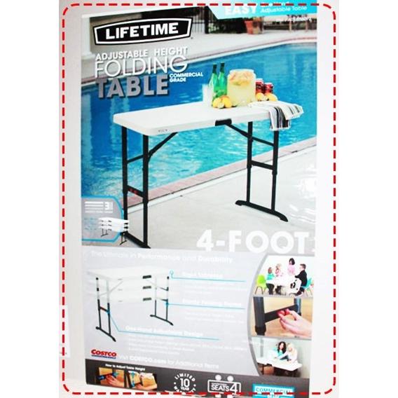 4Footライフタイムテーブル4人掛け LIFETIME 高さ調整可能3段階