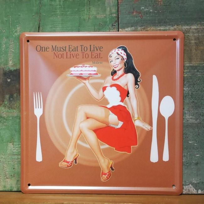 ブリキ看板 インテリア ピンナップガール メタルサインプレート