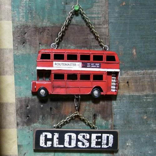 ロンドンバス ダブルデッカー オープン クローズ ノスタルジックデコ