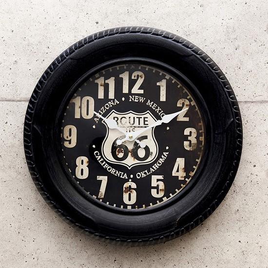 アンティーク タイヤ クロック 掛け時計 ルート66 アメリカン雑貨